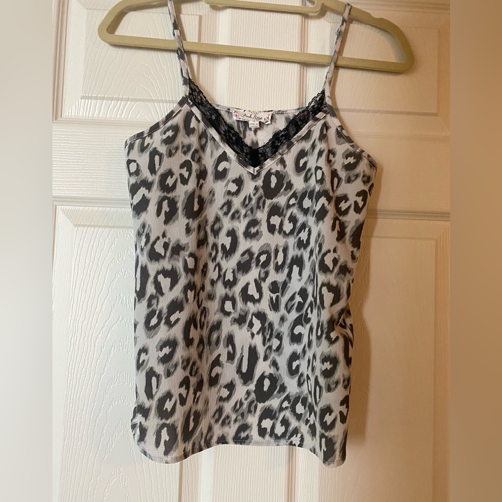 Pink Rose Cheeta Print Cami Tank